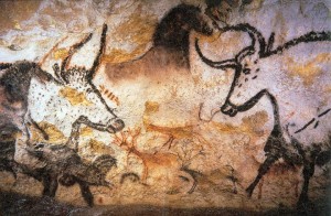 "Fortiden er et fremmed land". Maleri af de nu uddøde urokser fra hulerne i Lascaux (ca. 15.300 f.Kr.)